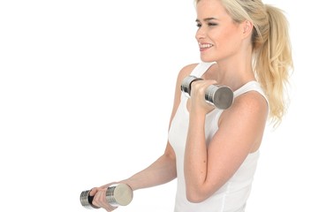 Woman Working Out with Weights