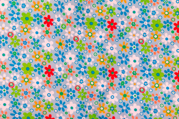 Multicolor flower design on fabric