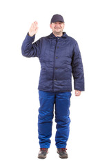 Fototapeta premium Worker in winter workwear. 