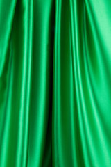 Green silk drapery. 