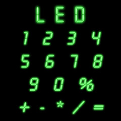 Led numbers green