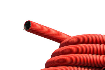 Red corrugated hose