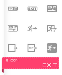Vector black exit icon set