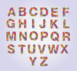 Multicolors polygon font