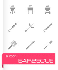 Vector black barbecue icon set