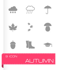 Vector black academic icon set