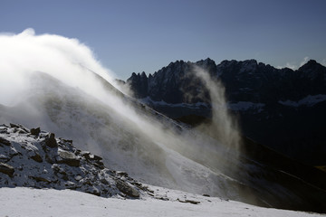 Mont Morion with morning fog