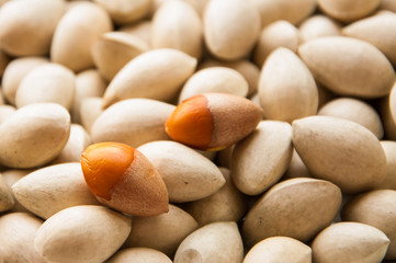 Ginkgo biloba seed in Thai food market, Ginkgo seeds background