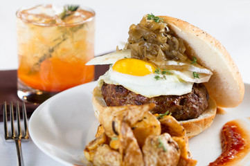 Hamburger with Egg