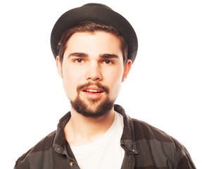 Young hipster man wearing hat