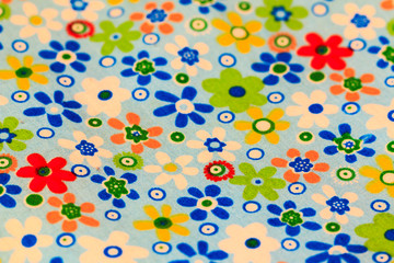 Colorful flower design fabric