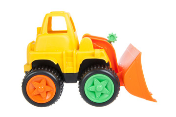 Fototapeta na wymiar toy, bulldozer isolated on white