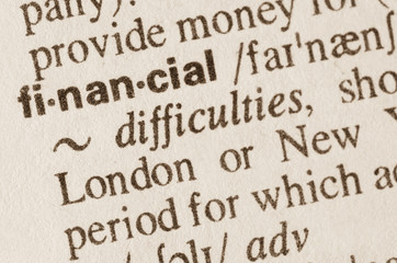 Dictionary definition of word financial