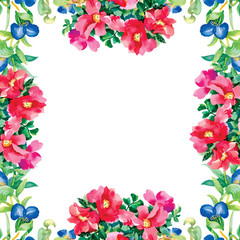 Wild flowers pattern on white background