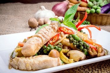 stir fish with spicy curry