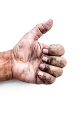 Fototapeta premium Dirty hand on white background