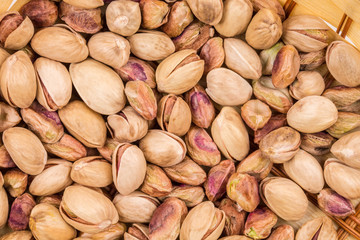 Close up of fresh pistachios.
