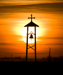 Obraz premium Christian bell and cross