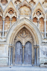 Entrance of Wells Cathedral, Wells, Somerset, England