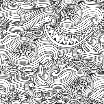Vector ornament doodle seamless pattern 