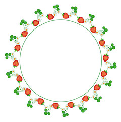 Round frame with strawberry