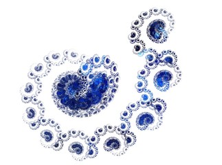 fractal view of blue and white background