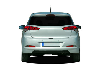 gray car rear view