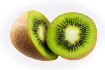 Kivi fruit on white background.