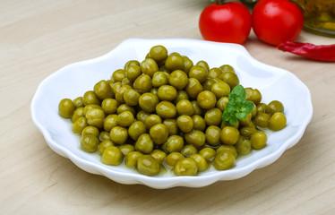 Green canned peas