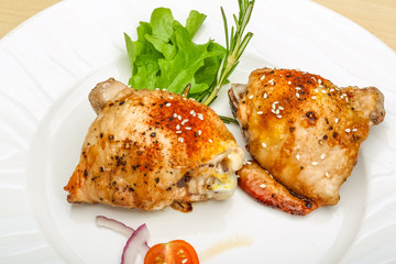 Roasted chicken thighs