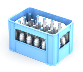 Milk Bottles In Plastic Crate