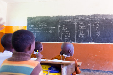 School with school children at their desks.