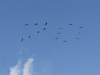 Obraz premium inscription of 70 military aircraft