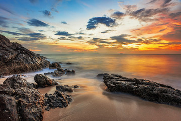 Gloomy tropical sunset