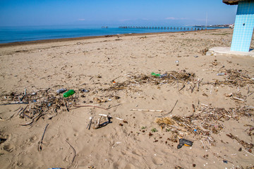 Fototapeta na wymiar pollution plage
