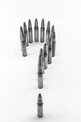 bullets positioned as a question mark