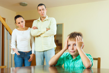 Parents and teenager  having conflict at home