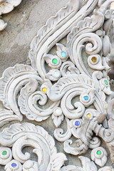 Stucco white sculpture decorative pattern