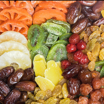 Group of dried fruits
