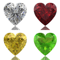 Fototapeta premium Set of colored gems (high resolution 3D image)
