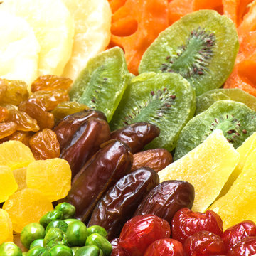 Group of dried fruits