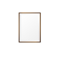 Blank wood photo frame on white background vector eps10