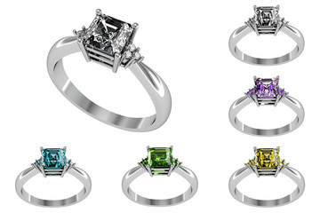 Fototapeta na wymiar Set of rings. Best wedding and engagement ring