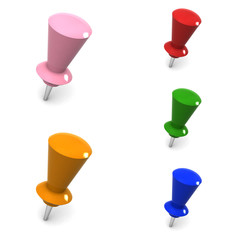 push pin on white background (high resolution 3D image)