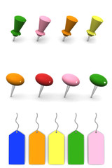 push pin on white background (high resolution 3D image)