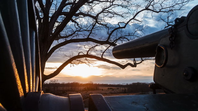 Gettysburg Civil War Canon Sunset Time-lapse.