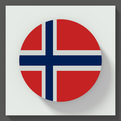 Norway flag round button
