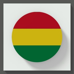 Bolivia flag round button