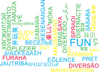 Fun multilanguage wordcloud background concept