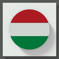 hungary flag round button